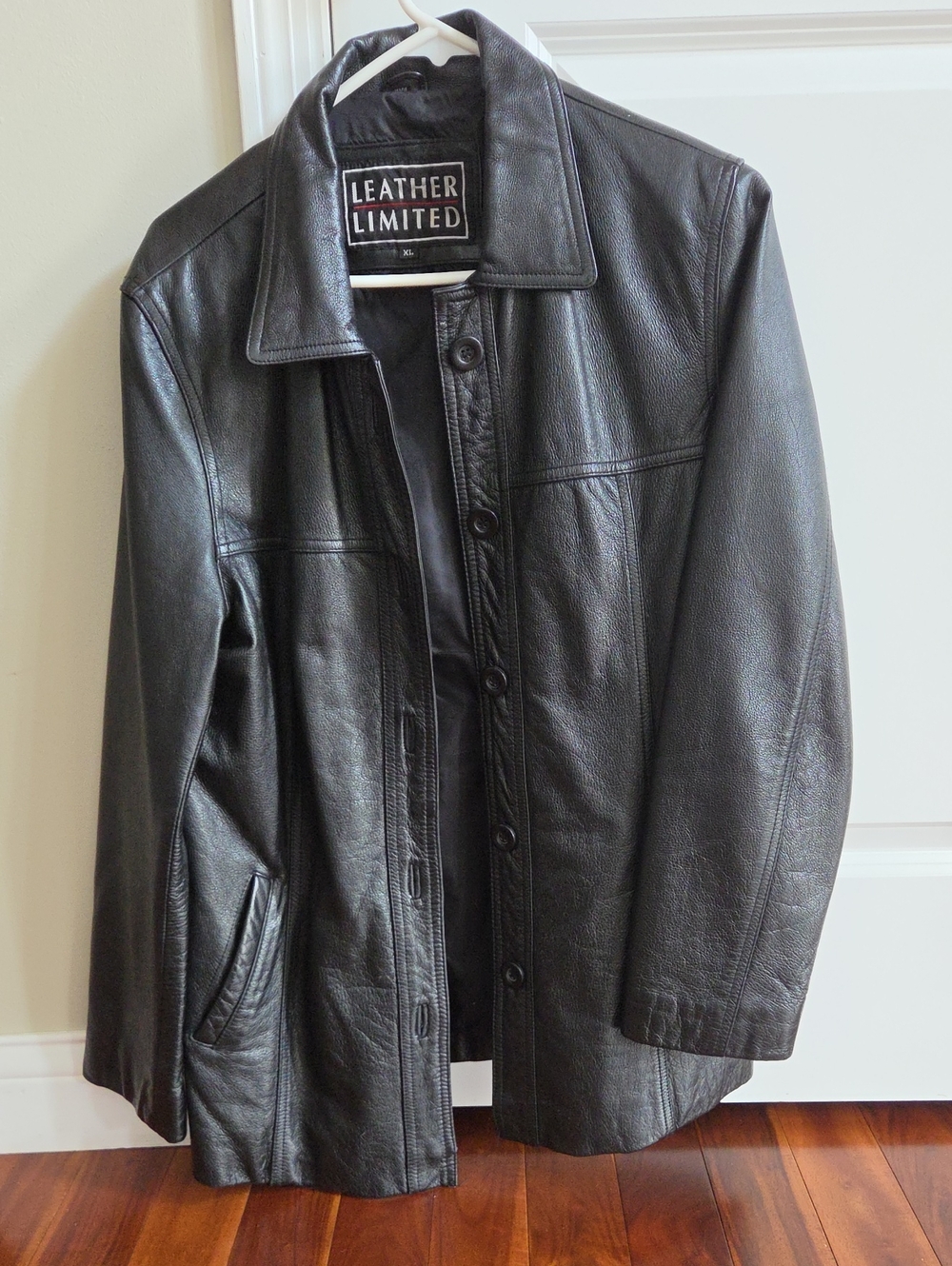 Leather Limited Women's Black Button-Front Pea Coat